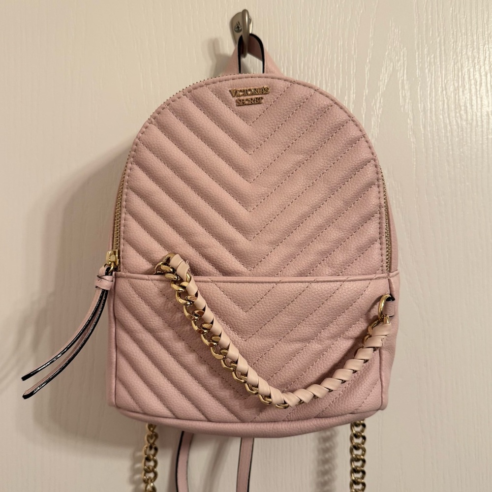 Victoria Secret Baby Pink Quilted Mini Backpack